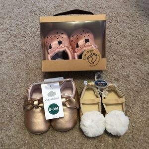 Bundle of three pair baby girl shoes 0-6 months